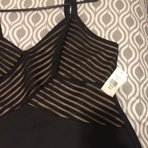 Black Fashion to Figure dress, tan mesh on top. 1x